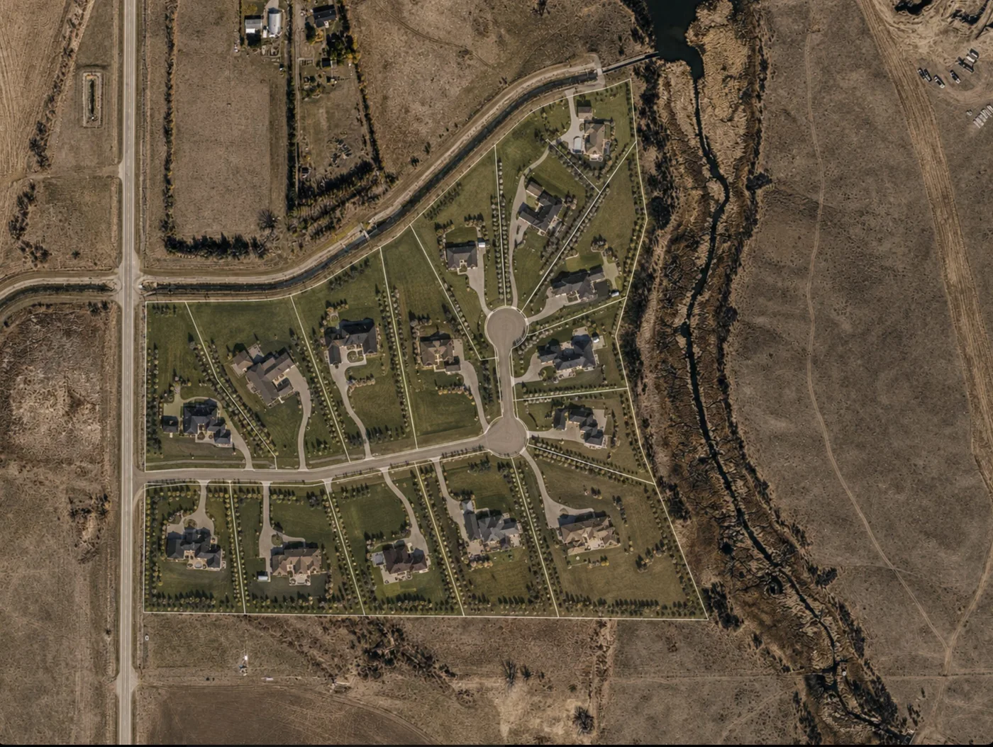 Conceptual overhead view of the proposed country residential lifestyle